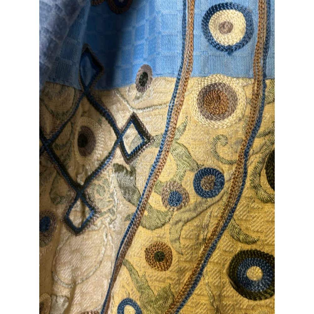 Indigo Moon Embroidered Patchwork Jacket Blue Gre… - image 6